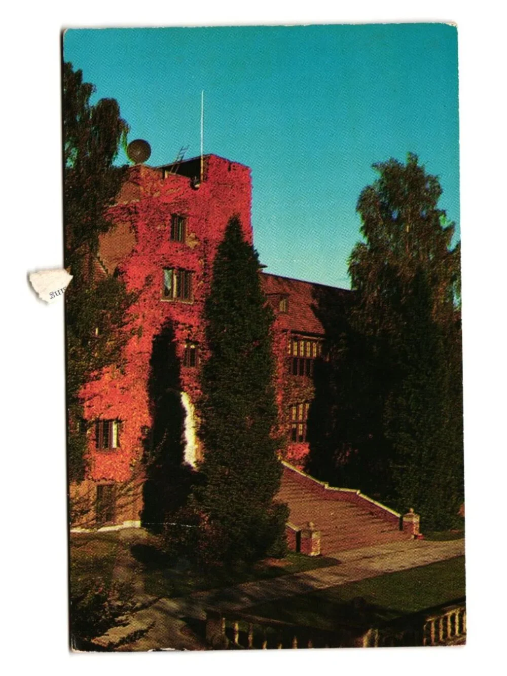 Jones Hall Postcard College Puget Sound Tacoma WA Vintage Written Mailed Stamp